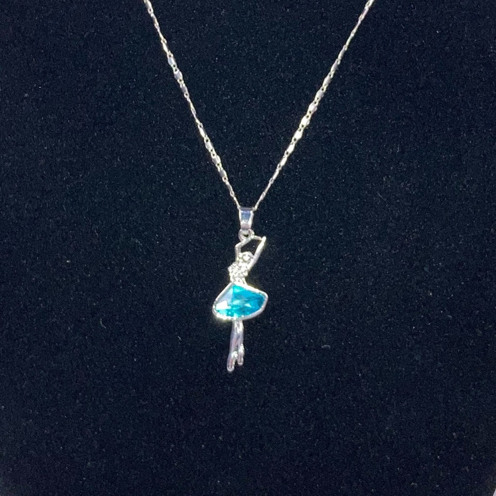 🆕 *Rare* Swan Lake Ballet Dancer Pendant Crystal Necklace - Picture 3 of 15